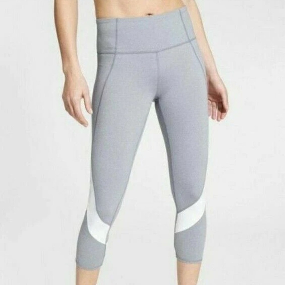 Athleta Colorblock 22” Tights Grey & Mesh Small S